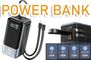 power bank, batería externa portátil de carga rápida a 65 W