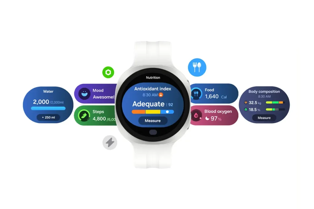 Funciones de salud del Galaxy Watch 9. Fuente: Samsung
